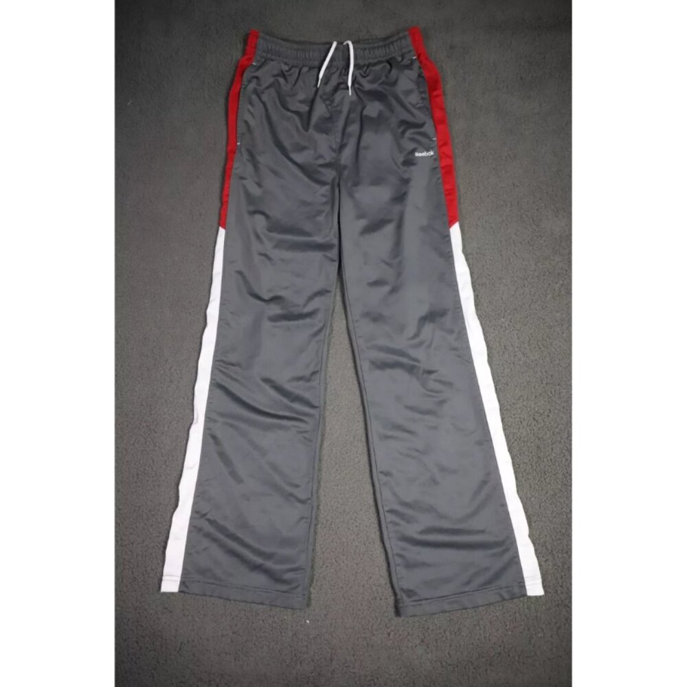 Reebook Track Pant Womens XL Gray/Red Activewear Spell Out Logo Embroidered